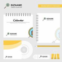 Search house Logo Calendar Template CD Cover Diary and USB Brand Stationary Package Design Vector Template