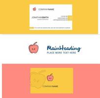 Beautiful Apple Logo and business card vertical Design Vector
