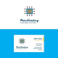 Flat Processor Logo and Visiting Card Template Busienss Concept Logo Design vector