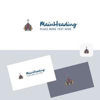 Church vector logotype with business card template Elegant corporate identity Vector
