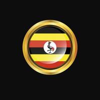 Uganda flag Golden button vector