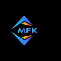 Diseño de logotipo de tecnología abstracta mfk sobre fondo negro. concepto de logotipo de letra de iniciales creativas mfk. vector