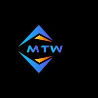 mtw diseño de logotipo de tecnología abstracta sobre fondo negro. concepto de logotipo de letra de iniciales creativas mtw. vector