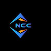 Diseño de logotipo de tecnología abstracta ncc sobre fondo negro. concepto de logotipo de letra de iniciales creativas ncc. vector