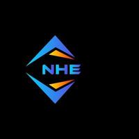 NHE abstract technology logo design on Black background. NHE creative initials letter logo concept. vector