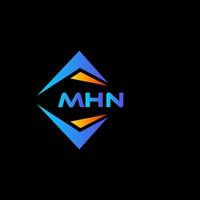 mhn diseño de logotipo de tecnología abstracta sobre fondo negro. concepto de logotipo de letra de iniciales creativas mhn. vector