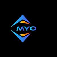 diseño de logotipo de tecnología abstracta myo sobre fondo negro. concepto de logotipo de letra de iniciales creativas myo. vector