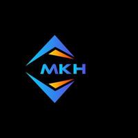 Diseño de logotipo de tecnología abstracta mkh sobre fondo negro. concepto de logotipo de letra de iniciales creativas mkh. vector
