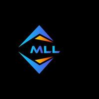 diseño de logotipo de tecnología abstracta mll sobre fondo negro. concepto de logotipo de letra de iniciales creativas mll. vector