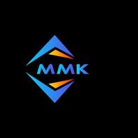 diseño de logotipo de tecnología abstracta mmk sobre fondo negro. concepto de logotipo de letra de iniciales creativas mmk. vector