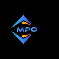 diseño de logotipo de tecnología abstracta mpo sobre fondo negro. concepto de logotipo de letra inicial creativa mpo. vector