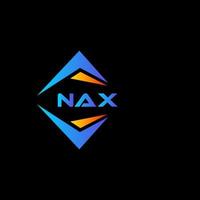 diseño de logotipo de tecnología abstracta nax sobre fondo negro. concepto de logotipo de letra de iniciales creativas nax. vector