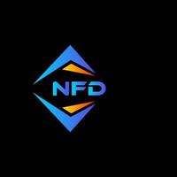 Diseño de logotipo de tecnología abstracta nfd sobre fondo negro. Concepto de logotipo de letra de iniciales creativas nfd. vector