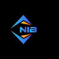 NIB abstract technology logo design on Black background. NIB creative initials letter logo concept. vector