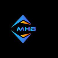 Diseño de logotipo de tecnología abstracta mhb sobre fondo negro. concepto de logotipo de letra de iniciales creativas mhb. vector