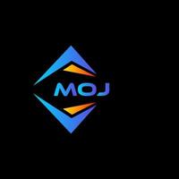MOJ abstract technology logo design on Black background. MOJ creative initials letter logo concept. vector