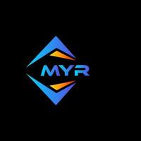 MYR abstract technology logo design on Black background. MYR creative initials letter logo concept. vector