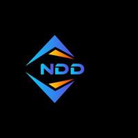 Diseño de logotipo de tecnología abstracta ndd sobre fondo negro. concepto de logotipo de letra de iniciales creativas ndd. vector
