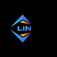 diseño de logotipo de tecnología abstracta lin sobre fondo negro. concepto creativo del logotipo de la letra de las iniciales de lin. vector