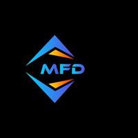 Diseño de logotipo de tecnología abstracta mfd sobre fondo negro. Concepto de logotipo de letra de iniciales creativas mfd. vector