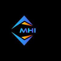 diseño de logotipo de tecnología abstracta mhi sobre fondo negro. concepto de logotipo de letra de iniciales creativas mhi. vector