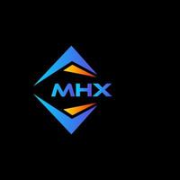 MHX abstract technology logo design on Black background. MHX creative initials letter logo concept. vector