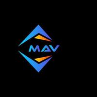 diseño de logotipo de tecnología abstracta mav sobre fondo negro. concepto de logotipo de letra de iniciales creativas mav. vector