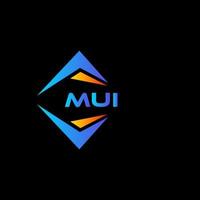 diseño de logotipo de tecnología abstracta mui sobre fondo negro. concepto de logotipo de letra de iniciales creativas mui. vector