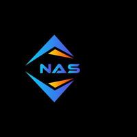 NAS abstract technology logo design on Black background. NAS creative initials letter logo concept. vector