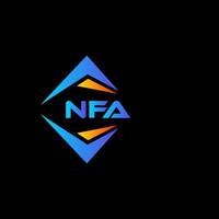 Diseño de logotipo de tecnología abstracta nfa sobre fondo negro. concepto de logotipo de letra de iniciales creativas nfa. vector