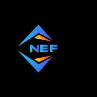 diseño de logotipo de tecnología abstracta nef sobre fondo negro. concepto de logotipo de letra de iniciales creativas nef. vector