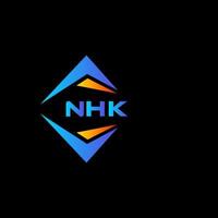 Diseño de logotipo de tecnología abstracta nhk sobre fondo negro. concepto de logotipo de letra de iniciales creativas nhk. vector