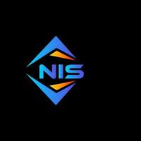 nis diseño de logotipo de tecnología abstracta sobre fondo negro. concepto de logotipo de letra inicial creativa nis. vector