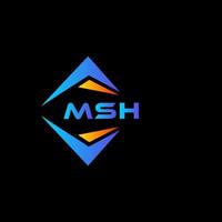 Diseño de logotipo de tecnología abstracta msh sobre fondo negro. concepto de logotipo de letra de iniciales creativas msh. vector