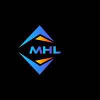 Diseño de logotipo de tecnología abstracta mhl sobre fondo negro. concepto de logotipo de letra de iniciales creativas mhl. vector