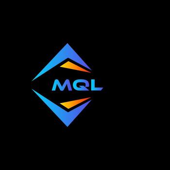 Diseño de logotipo de tecnología abstracta mql sobre fondo negro. concepto de logotipo de letra de iniciales creativas mql. vector