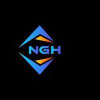 diseño de logotipo de tecnología abstracta ngh sobre fondo negro. concepto de logotipo de letra de iniciales creativas ngh. vector