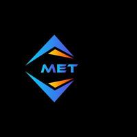 MET abstract technology logo design on Black background. MET creative initials letter logo concept. vector