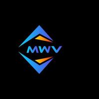 mwv diseño de logotipo de tecnología abstracta sobre fondo negro. concepto de logotipo de letra de iniciales creativas mwv. vector