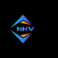 diseño de logotipo de tecnología abstracta nhv sobre fondo negro. concepto de logotipo de letra de iniciales creativas nhv. vector