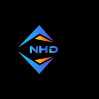 Diseño de logotipo de tecnología abstracta nhd sobre fondo negro. concepto de logotipo de letra de iniciales creativas nhd. vector