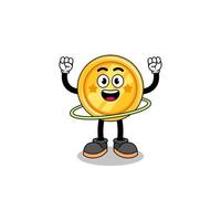 Character Illustration of medal playing hula hoop vector