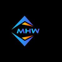 mhw diseño de logotipo de tecnología abstracta sobre fondo negro. concepto de logotipo de letra de iniciales creativas mhw. vector