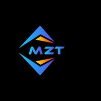 Diseño de logotipo de tecnología abstracta mzt sobre fondo negro. concepto de logotipo de letra de iniciales creativas mzt. vector