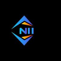 nii diseño de logotipo de tecnología abstracta sobre fondo negro. concepto de logotipo de letra de iniciales creativas nii. vector