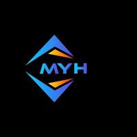 myh diseño de logotipo de tecnología abstracta sobre fondo negro. concepto de logotipo de letra de iniciales creativas myh. vector