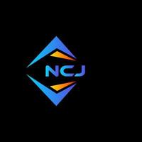 Diseño de logotipo de tecnología abstracta ncj sobre fondo negro. concepto de logotipo de letra de iniciales creativas ncj. vector