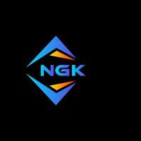 diseño de logotipo de tecnología abstracta ngk sobre fondo negro. concepto de logotipo de letra de iniciales creativas ngk. vector