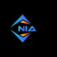 NIA abstract technology logo design on Black background. NIA creative initials letter logo concept. vector