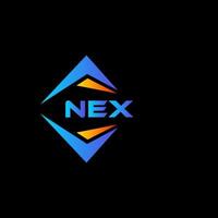 diseño de logotipo de tecnología abstracta nex sobre fondo negro. concepto de logotipo de letra de iniciales creativas nex. vector